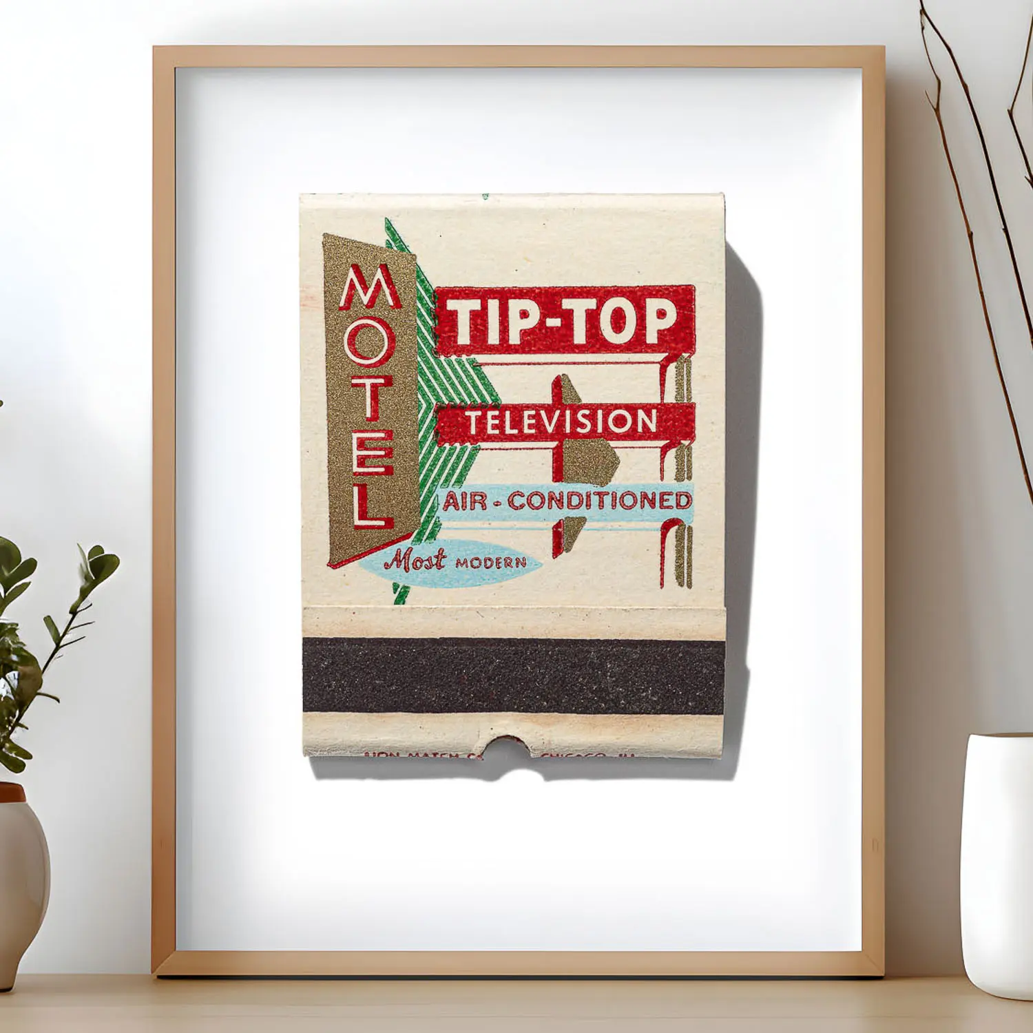 Tip-Top Motel matchbook print, front