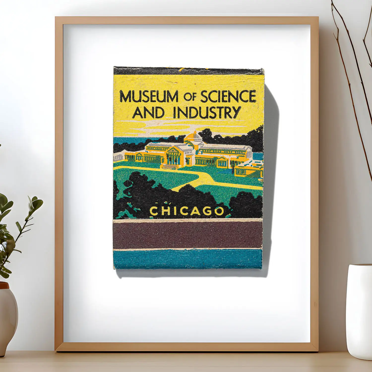Museum of Science and Industry matchbook print, front