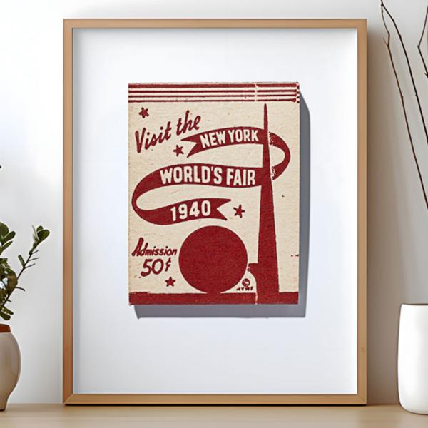 New York World's Fair (Light Red) matchbook print