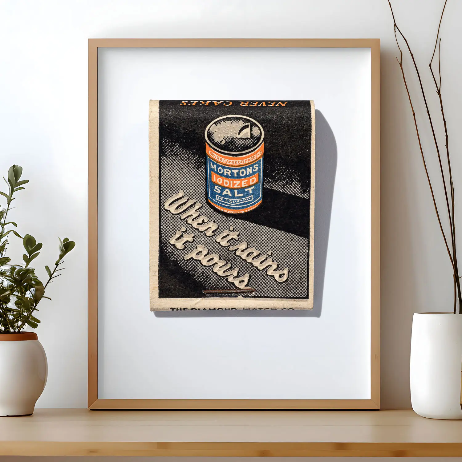 Morton's Salt matchbook print, front