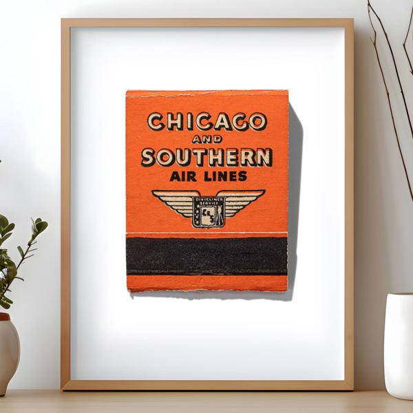Chicago Airlines matchbook print
