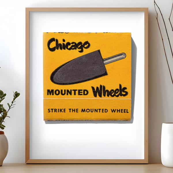 Chicago Wheel & Mfg. Co. matchbook print