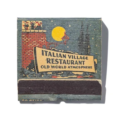 Italian Village Restaurant, back, detail