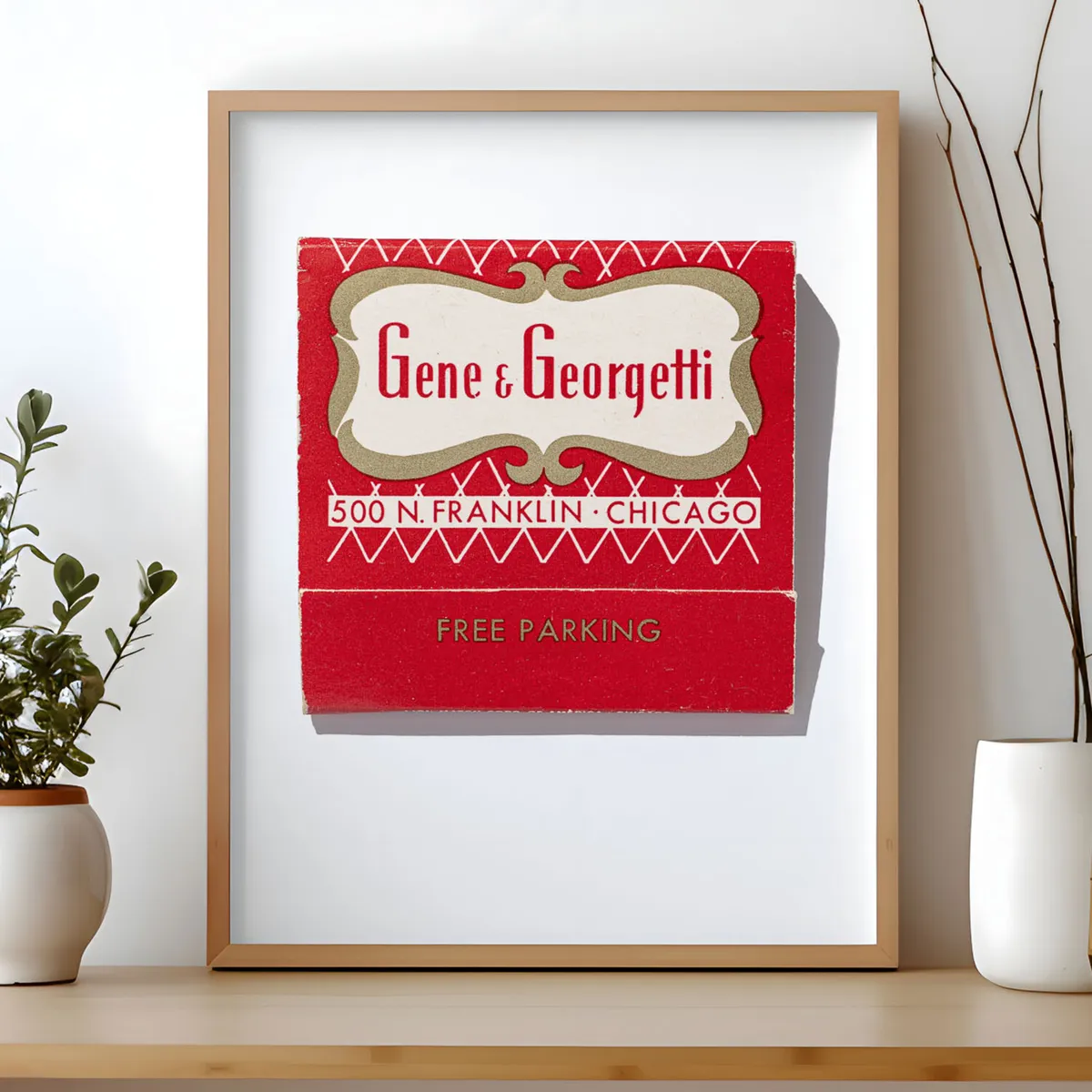 Chicago restaurant wall art: Gene & Georgetti print, front
