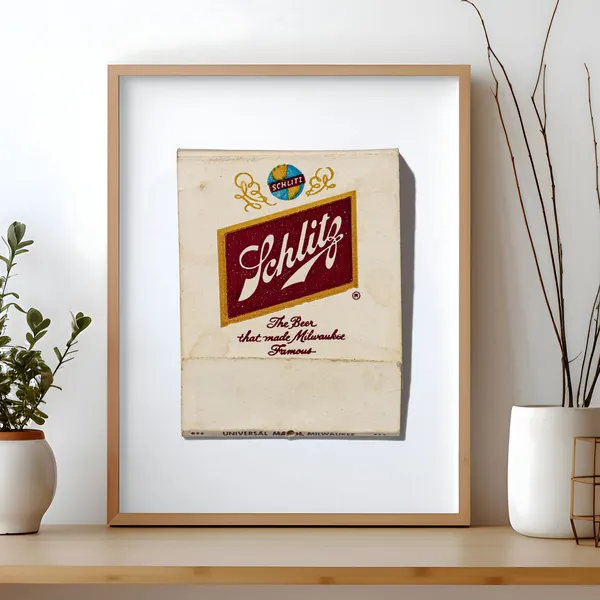 Schlitz matchbook print
