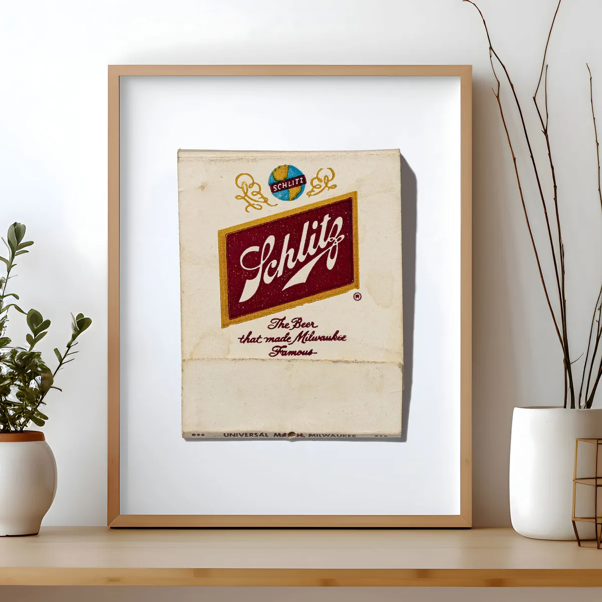 unique Chicago collectible wall art: Schlitz print, front