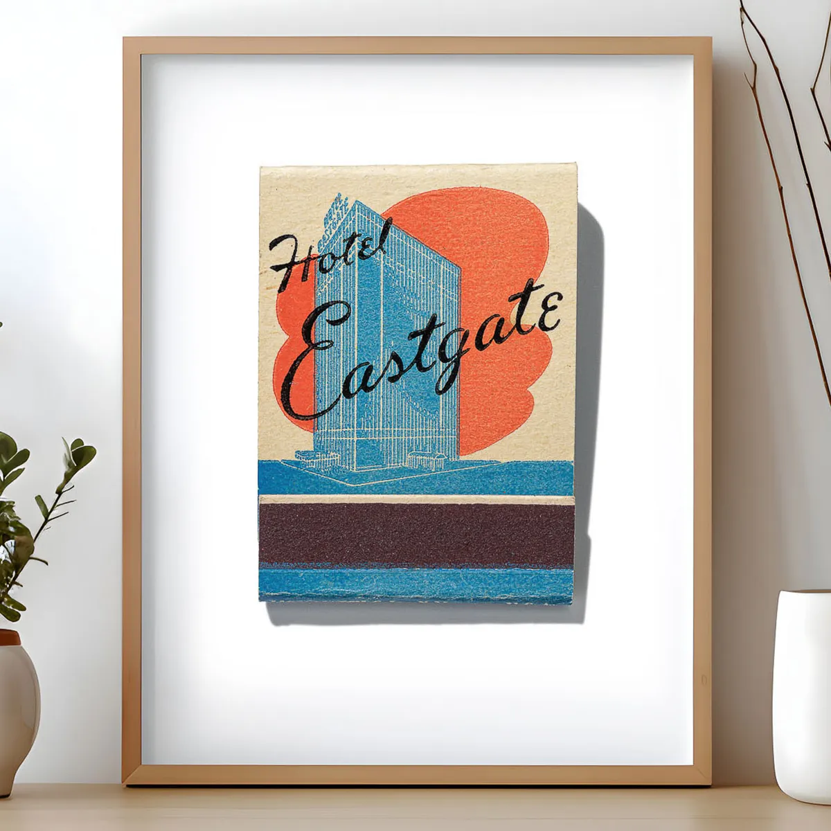 vintage Chicago hotel wall art: Eastgate Hotel print, front
