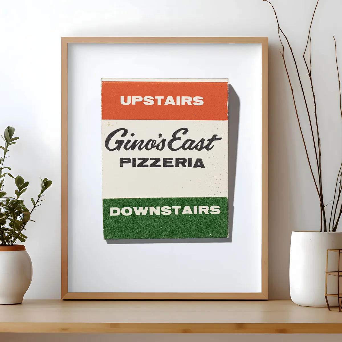 Chicago restaurant wall art: Gino's East print, front